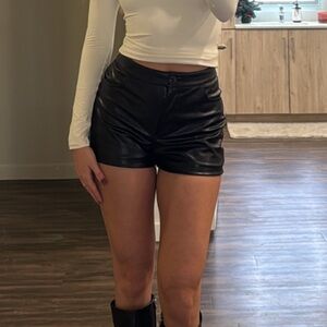 Zara Black Pleather Shorts